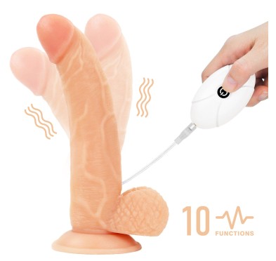 Zestaw majtki strap-on z wibrującym dildo 21,5cm